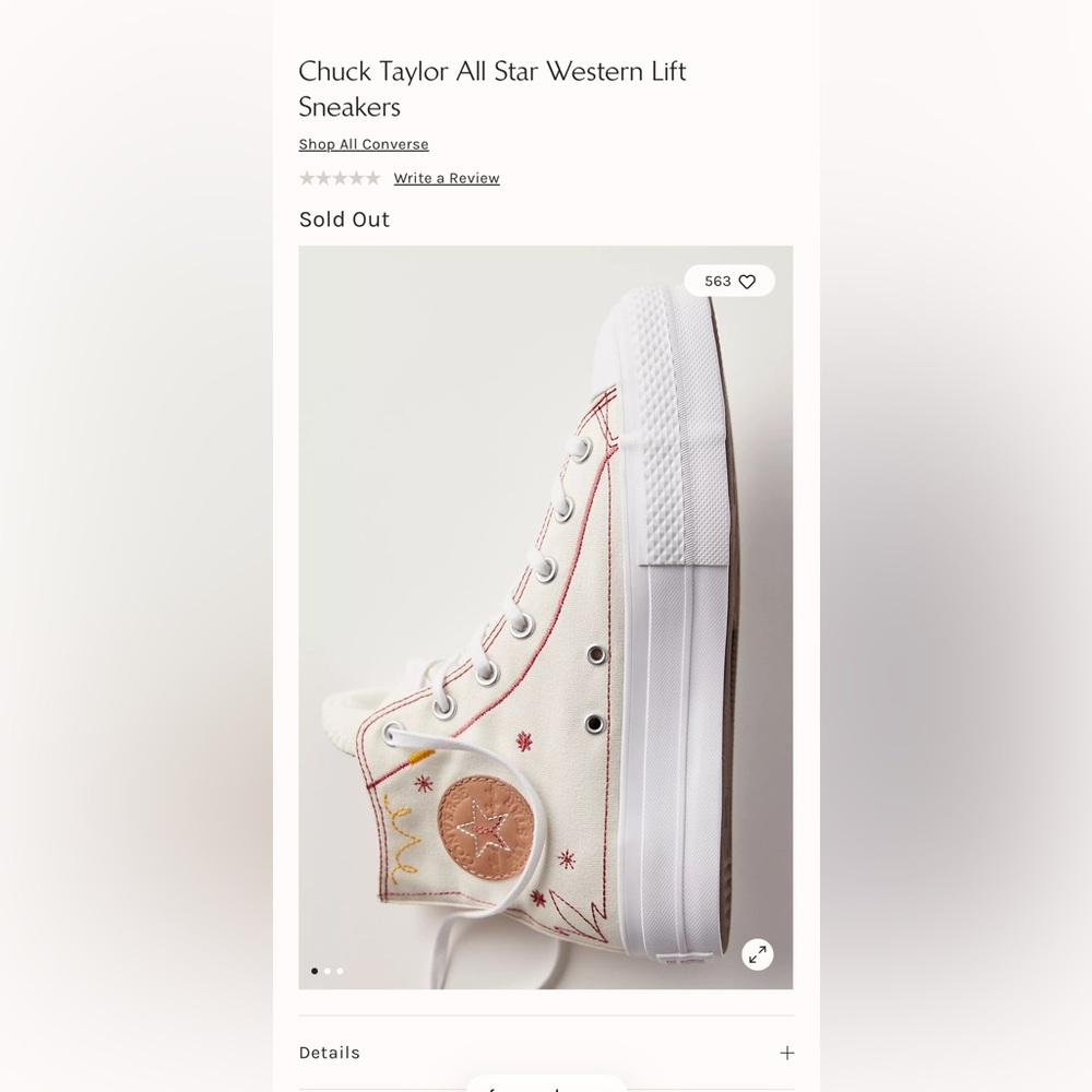 Converse Women's White High-Top Platform Western Sneaker, NWT! - Picture 2 of 10